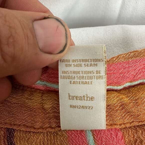 PrAna Women's Striped Long Sleeve Button-Down Tunic Shirt Size L - Picture 5 of 5